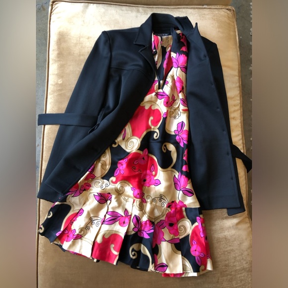 Pure Silk Charmeuse Above knee New Dress Drop shoulder Sleeveless V neck Floral - Picture 3 of 13